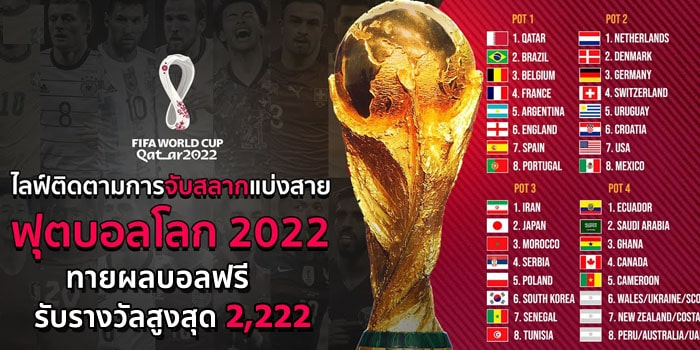 ทายผลบอลฟีฟ่า เวิลด์คัพกาตาร์ 2022